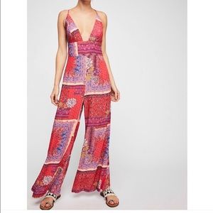 Free People Margarita Patchwork Jumpsuit